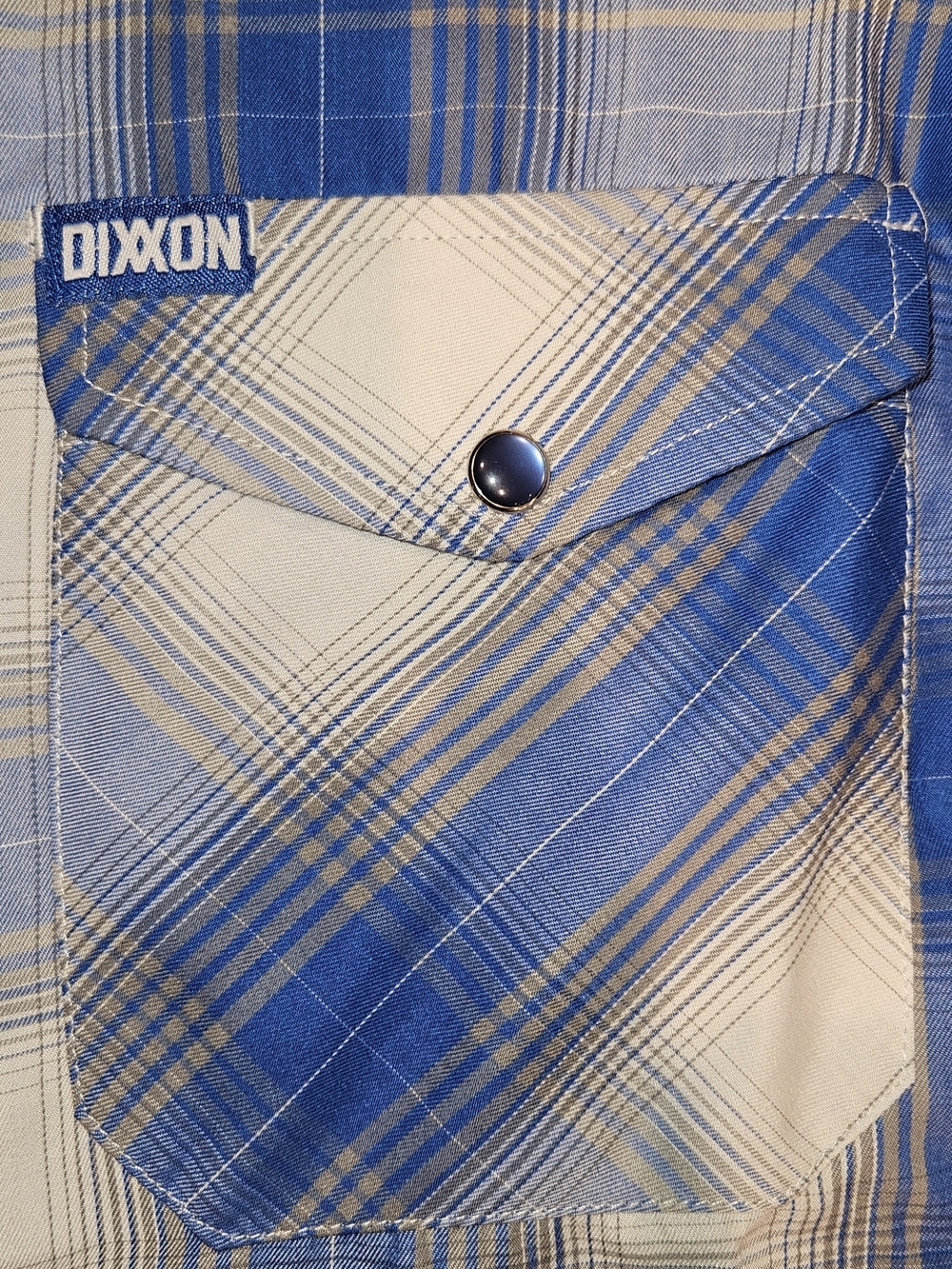 DIXXON Women's 2XL "The 1947" Blue & White Plaid Short Sleeve Bamboo Button-Up - Picture 4 of 9